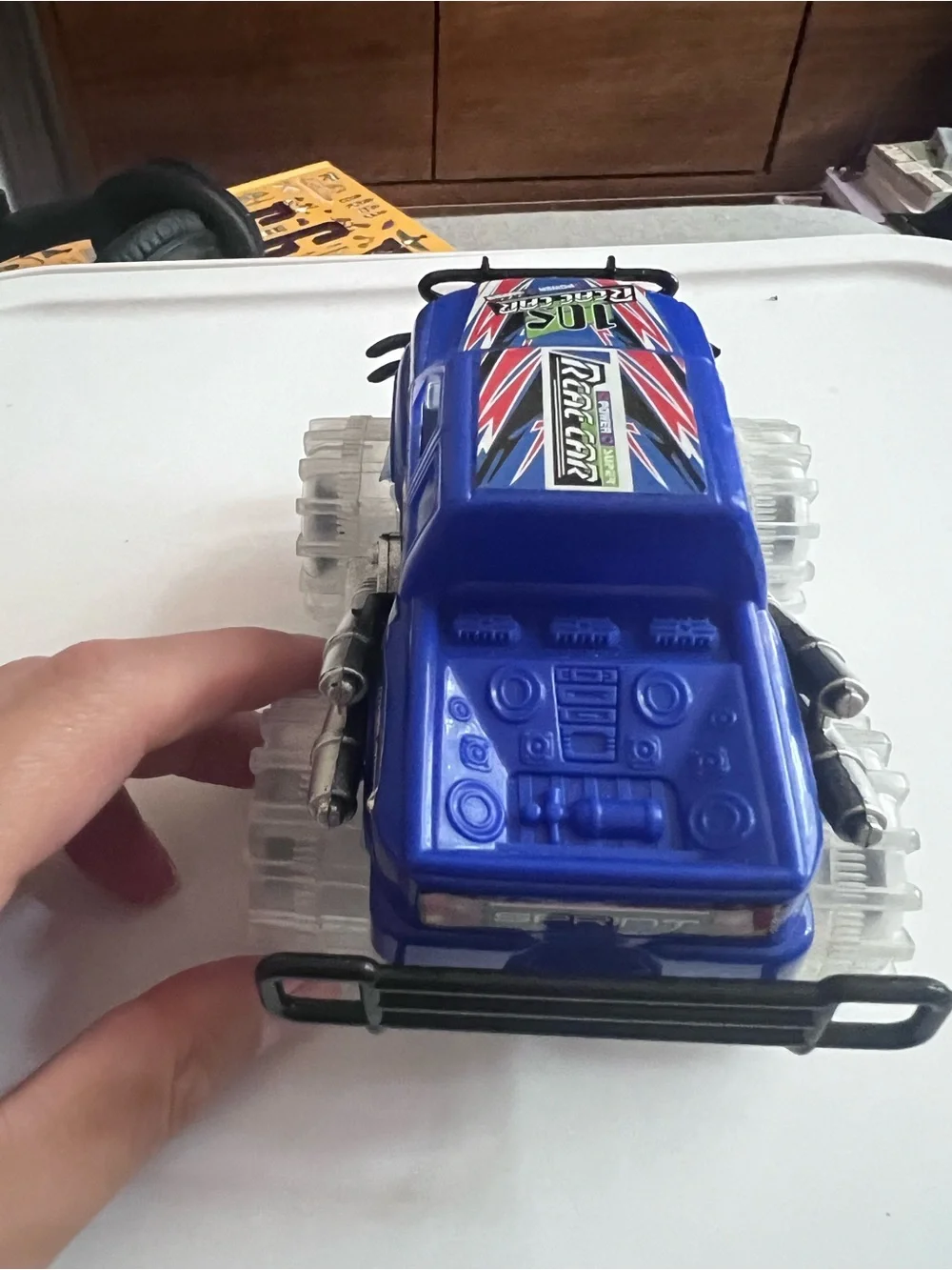 Light-Up Blue Monster Truck Toy – Friction Powered Push & Go Car with LED Tires